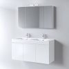 Eπιπλο Μπανιου Κρεμαστο Με Διπλο Νιπτηρα Omega White 120cm