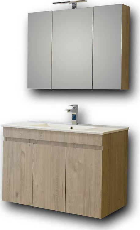 Eπιπλο Μπανιου Κρεμαστο Set  OMEGA 90 BEIGE OAK