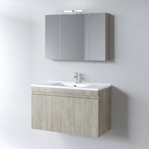 Σετ Έπιπλο Μπάνιου OMEGA BEIGE OAK 100 9SOM100BON Πάγκο 97x44x60cm Hover Image