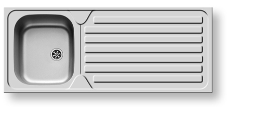 Pyramis International (120X50) 1B 1D Αντιστρεφόμενος Νεροχύτης