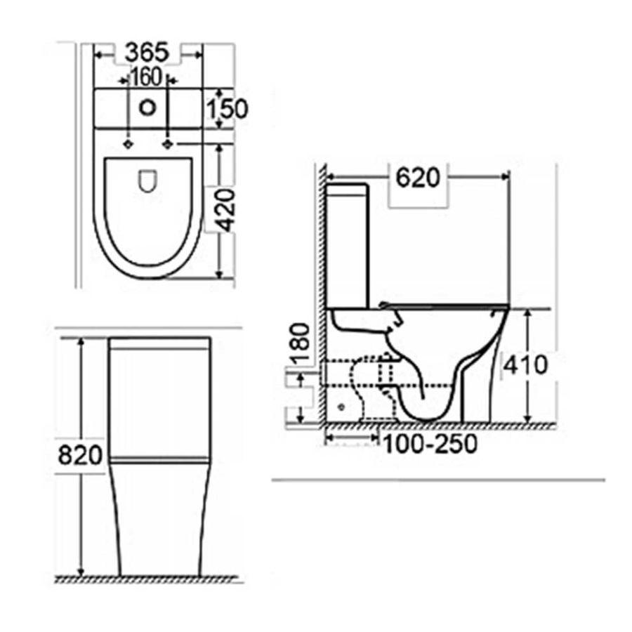 Λεκανη Wc Set Τema Tonic Rimless(back to wall) TON 3200 BTW