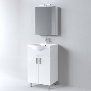 Σετ Έπιπλο Μπάνιου SIENA WHITE 55 9SSI055GL0W Πάγκο 51x34x83cm Hover Image