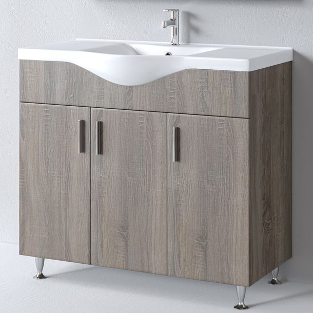 Σετ Έπιπλο Μπάνιου SIENA SONOMA DARK 100 9SSI100SD0W Πάγκο 96x34x83cm