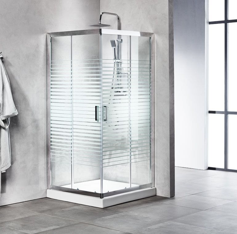 Tema New Line Καμπίνα Ντουζιέρας με Συρόμενη Πόρτα 80x80x180cm Serigrafato