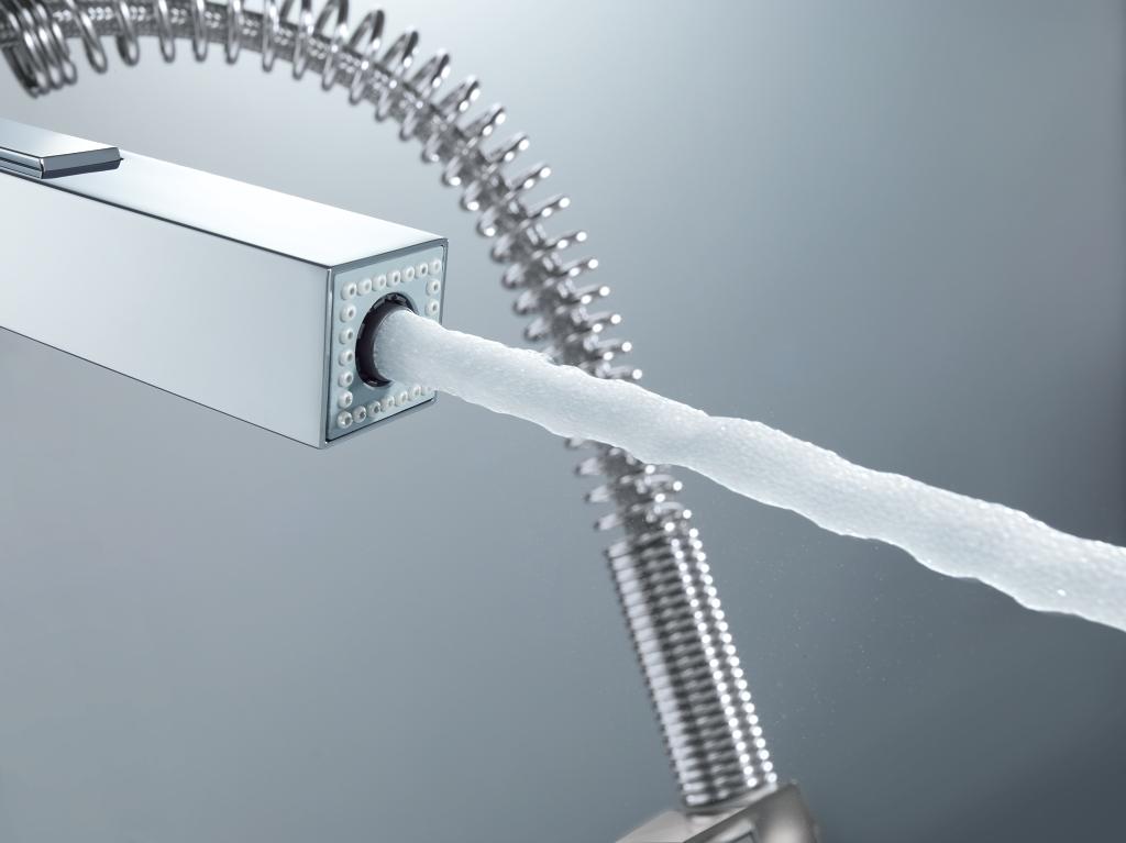 Grohe 31395000 Eurocube Ψηλή Μπαταρία Κουζίνας Πάγκου με Σπιράλ Ασημί