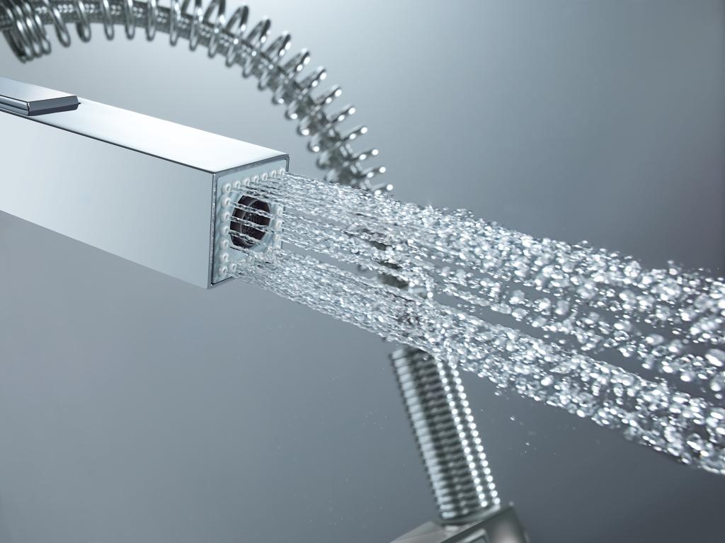 Grohe 31395000 Eurocube Ψηλή Μπαταρία Κουζίνας Πάγκου με Σπιράλ Ασημί