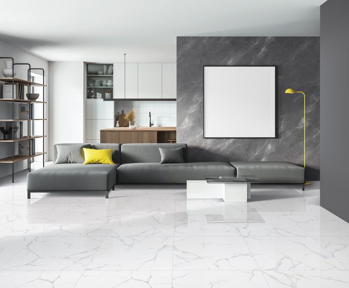 Πλακακι Γρανιτης Δαπεδου 60Χ60 Alpine Carrara Glossy