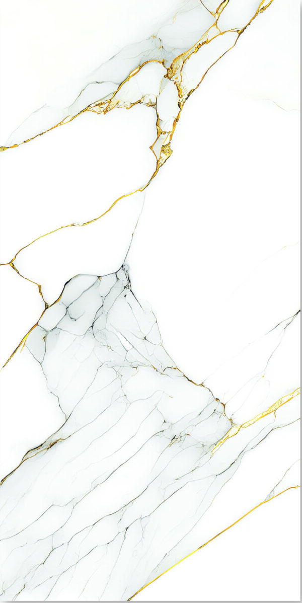 Πλακακι Γρανιτης Δαπεδου 60X120cm Auric White Gold Glossy