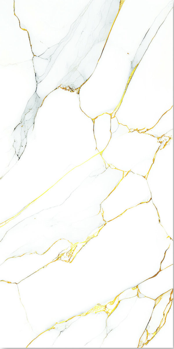 Πλακακι Γρανιτης Δαπεδου 60X120cm Auric White Gold Glossy