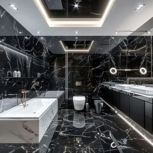 Πλακακι 60Χ120cm Marquina Black Glossy