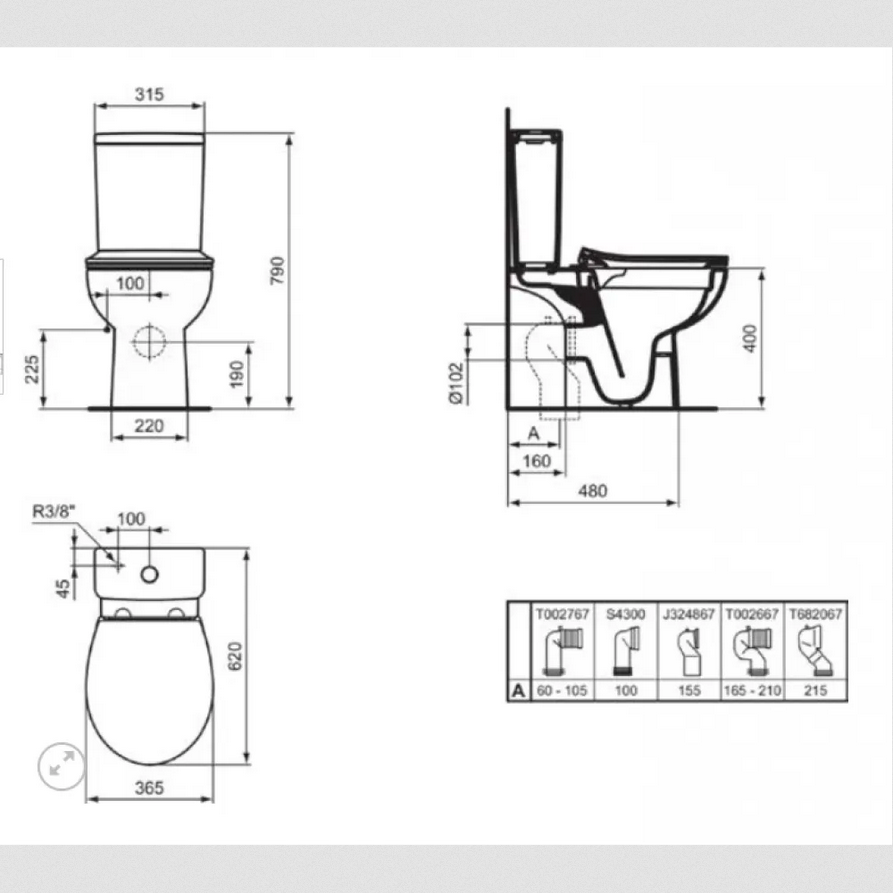 Λεκάνη Πορσελάνης Ideal Standard Eurovit και W007301 Rimless Λευκή Οριζόντιας Αποχέτευσης