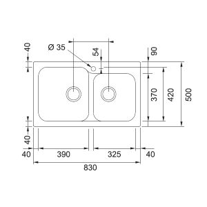 Νεροχυτης Franke Tectonite Kite 620(83X50) Grey Hover Image