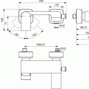 Ideal Standard Edge Μπαταρια Λουτρου Πληρης A7122AA Hover Image