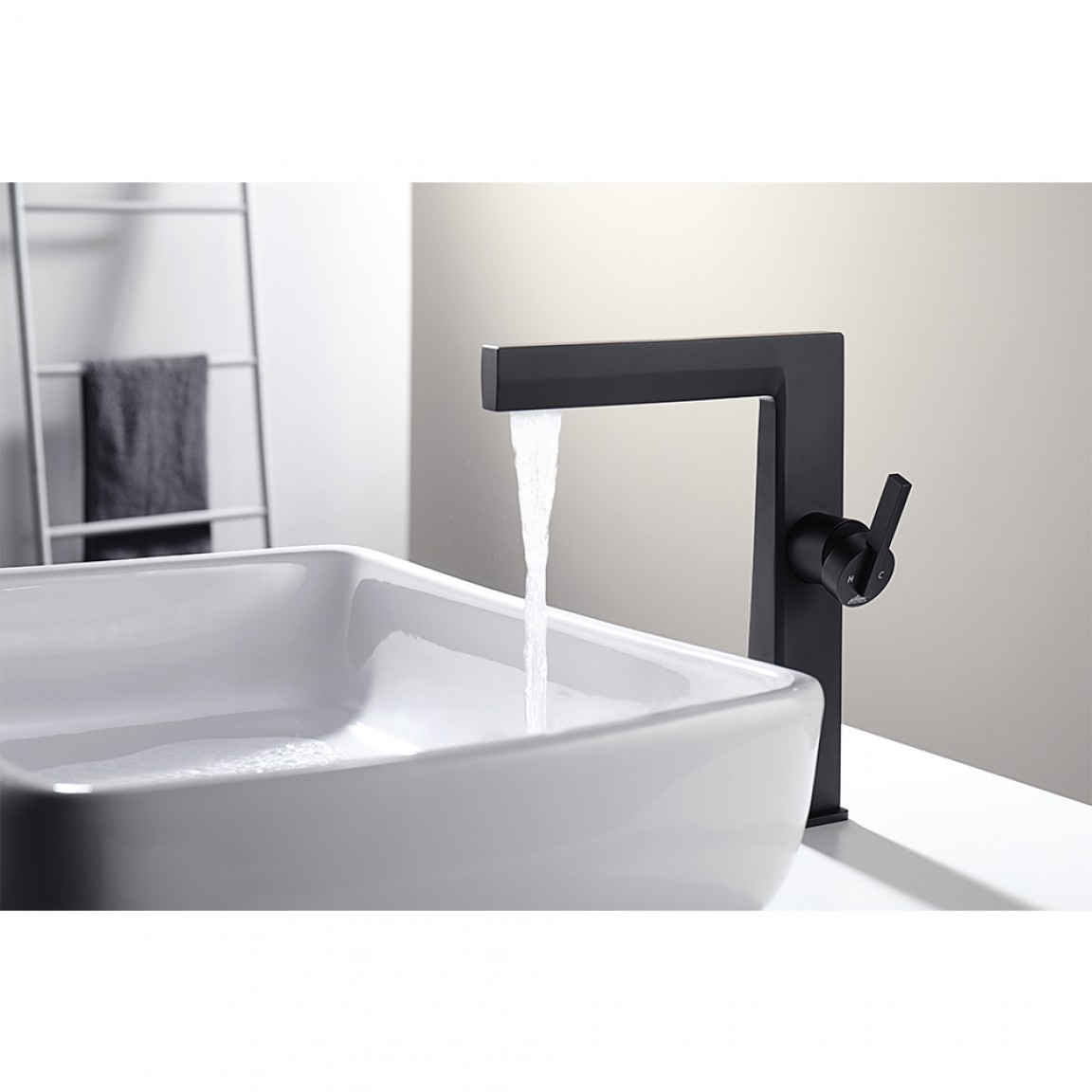 Μπαταρια Νιπτηρα Ψηλη Παγκου Κoni Black Matt Icf 116223 MB