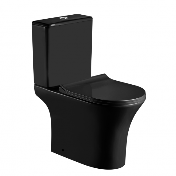 Λεκανη επιδαπεδια σετ WC ICC 7937P BLACK(RIMLESS)