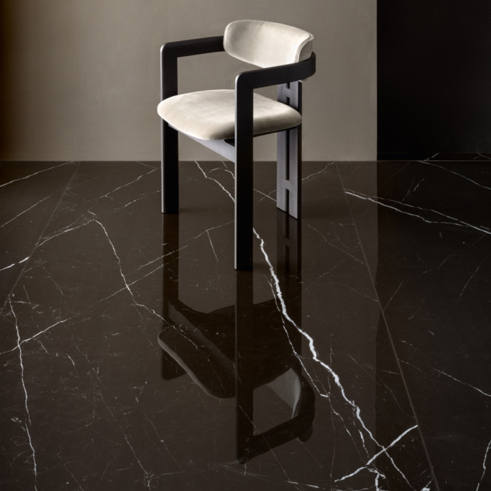 Πλακακι Γρανιτης Δαπεδου 60Χ60 Marquina Nero Glossy