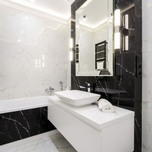 Πλακακια Μπανιου Σειρα Marmol Blanco y Negro 60X120