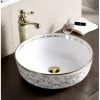 Επιτραπεζιος Νιπτηρας Πορσελανης 875 Golden Flower 42Χ42cm