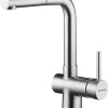 Pyramis Capriccio Premium Μπαταρία Κουζίνας Πάγκου με Ντουζ Inox Ασημί