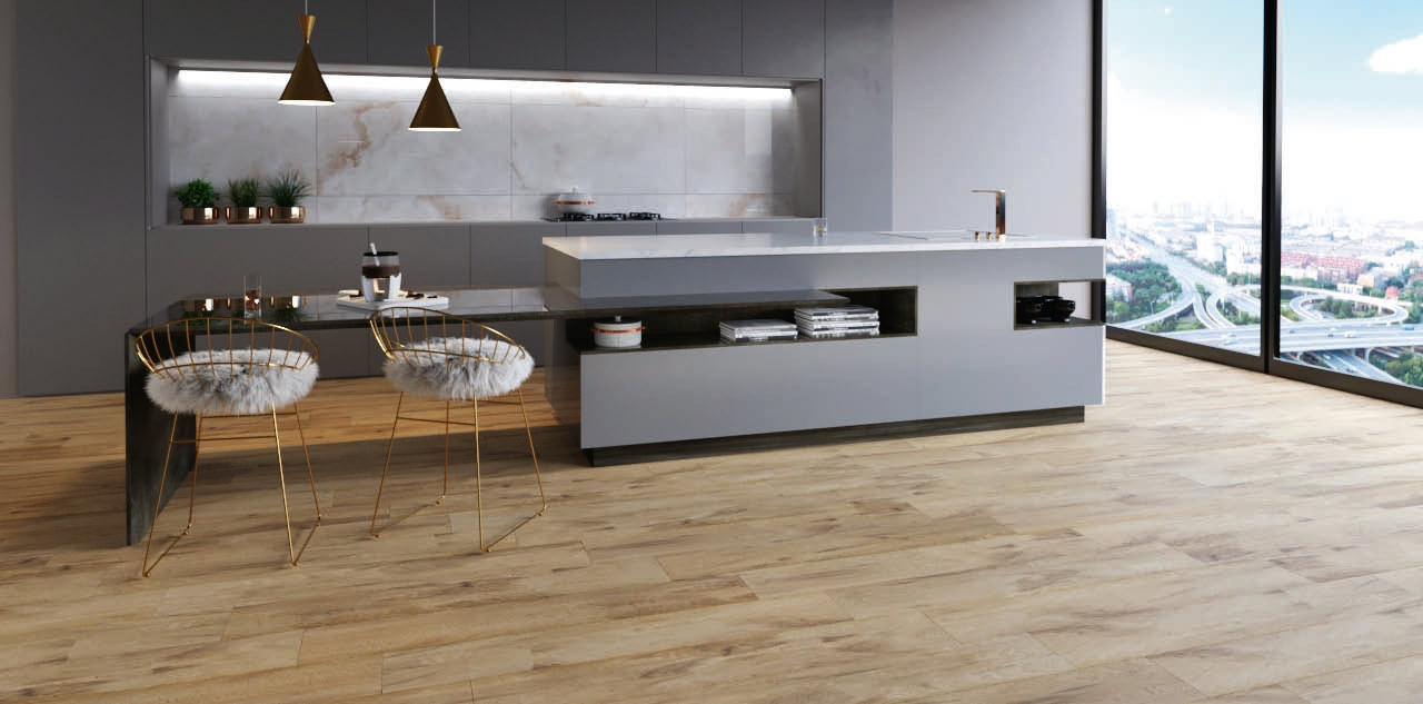 Πλακακι Δαπεδου Γρανιτης Τυπου Ξυλου 20Χ120cm Sagano Almond