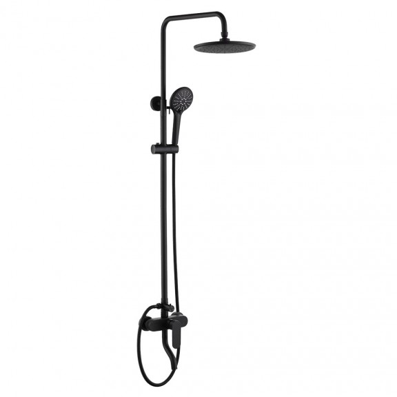 Στηλη Ντους 3 Εξοδων Round Black Inox(22-051)