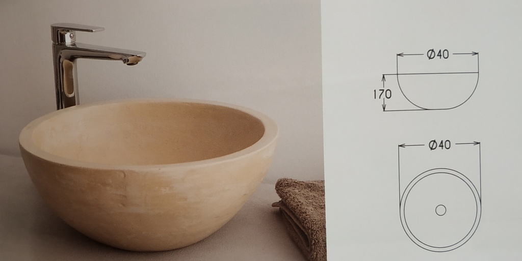Νιπτήρας ελεύθερης τοποθέτησης μπεζ stone 