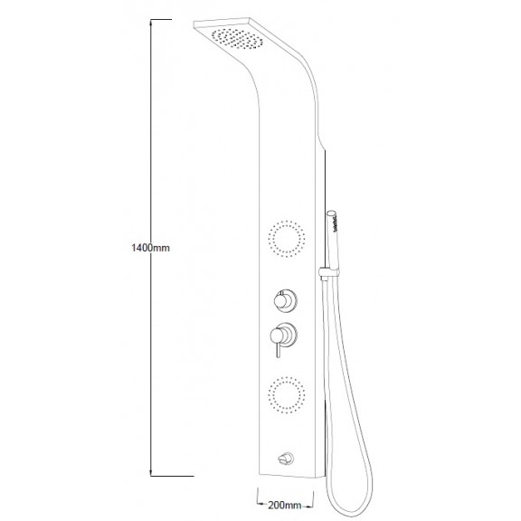 Στηλη Υδρομασαζ Κelly ICSH 3618 White