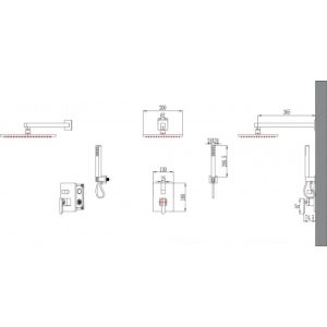 InterCeramic Πληρες Σετ Εντοιχισμου Ντους Χρωμε ICT5546154 Hover Image