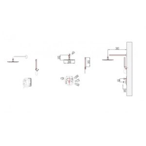 InterCeramic Πληρες Σετ Εντοιχισμου Ντους BRONZE ICT 5545372BR Hover Image