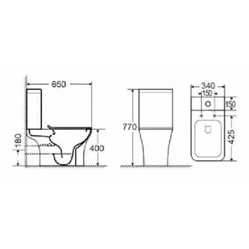 Tema Sprint Λεκάνη Δαπέδου Rimless με Καζανάκι με Κάλυμμα Thermoplast Soft Close Λευκή